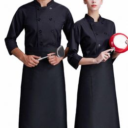 Chef-kok Jas Sneldrogend Chef Uniform Stand Kraag Stijlvolle Mannen Vrouwen Chef Shirt Gebak Kleding Werkkleding K5YT #