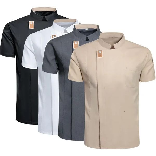 Vestes de chef pour hommes femmes Short à manches longues chemises uniformes de boulangerie de boulangerie serveuse serveuse Tops 240412