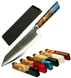 Couteau de chef 67 couches Damas acier 8 pouces couteaux de cuisine japonaise tranche de gyout de gyuto couteau gyuto exquis époxy résine solidifie6708688