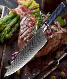 Couteau de chef Damas acier 85 pouces professionnels de cuisine japonaise couteau tranchant gyutou kiritsuke résine en nid d'abeille