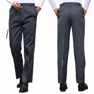 Pantalon de chef pour hommes, avec Baggy décontracté, pantalon de cuisinier, uniforme de travail de serveur, résistant à l'usure, vêtements en coton respectueux de la peau, pied-de-poule, A5G2 #