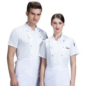 Chef Restaurant Uniformen Dames Mens Korte Mouw Food Service Zomer kok Kleding Keuken Ademend Hotel Workwear