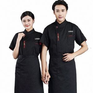 Chef Uniform Voor Mannen Jas Koken Kleding Keuken Shirt Pak Waitr Food Service Jas Meisje Persalized Werkt Aangepast Logo B6tv #
