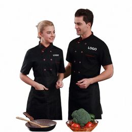 Chef Uniforme Pour Hommes Femmes Avec Logo Restaurante Persalized Cook Vêtements Chemise Manches Veste Fonctionne Top Design Print Pattern 63Xz #