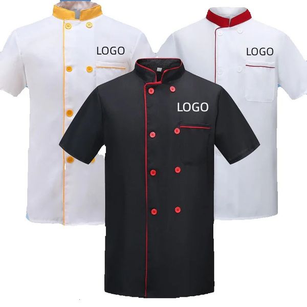 Chef uniforme veste à broderie personnalisée vêtements de cuisine de cuisine de cuisine de cuisine el fast food pot taster shop manteau 240412