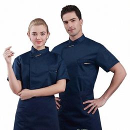 chef-kok Uniform Taartenwinkel met korte mouwen Bakker Dames Restaurant Achterkeuken en kantine Catering Werkkleding Lente en zomer M N7TE#