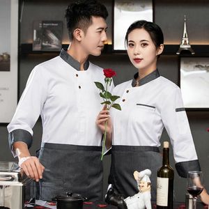 Chef Uniforme Washable Chef Shirt Multi Pockets Elemy Men Femmes Chef Chemise Pâlaise Vêtements serveurs