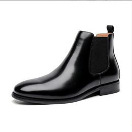 Chelsea bottes hommes noir marron affaires chaussures courtes pour hommes bottines faites à la main Zapatos Hombre Da025