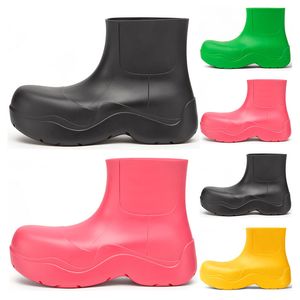 Chelsea Boots Womens Candy Solid Colors Pink Triple Black Bule Pistache Frost Geel Rood Platform Martin Enkle Boot Ronde Tees Waterdichte Mode Outdoor