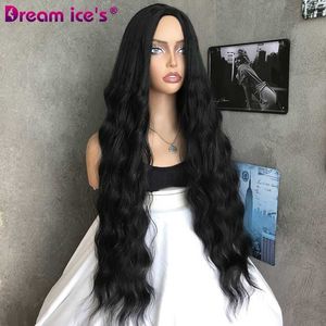 Wig européen à perruque étrangère européenne Trade pour femmes et fibres américaines à haute température à haute température en soie couverture de tête complète 30 pouces Curly Synthetic Wig