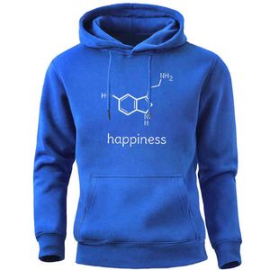 Estructura química molécula felicidad sudaderas pulóveres chándales Harajuku streetwear hombres sudaderas con capucha otoño invierno cuello redondo H1227