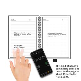 Chemises A5 Smart réutilisable Notebook Erasable Wirebound Notebook App APPPORT DE STOCKAGE PAPEL