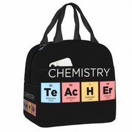 professeur de chimie Table périodique Sac fourre-tout à lunch isolé pour Kid Science Lab Tech Portable Thermal Food Food Box Box école B8lu #