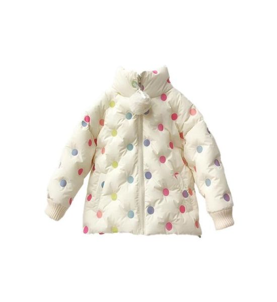 Chen Ma039S Style étranger Frozen Kids Vêtements d'hiver Rainbow Dot Breft Down Veste 2019 Nouvelle fille Baby Middle Long Coats M manteaux C3900987