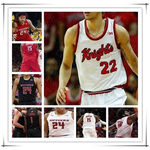 Chen37 2021 Rutgers Scarlet Knights Basketball personnalisé Ron Harper Jr. Geo Baker Akwasi Yeboah Jacob Young Shaq Carter maillot cousu pour hommes 4XL