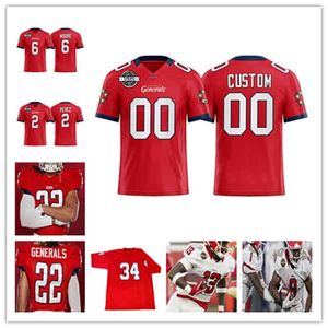 Chen37 2022 USFL Generals Football Jersey Luis Perez De'Andre Johnson KaVontae Turpin Randy Satterfield Shalom Luani Chris Orr Darius Victor Trey