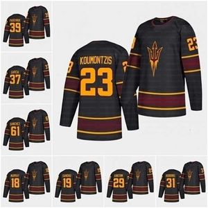 Chen37 C26 Nik1 4023Demetrios Koumontzis Arizona State Sun Devil 2020-21 Maillot de hockey universitaire Justin Robbins William Knierim Brinson Pasichnuk Dominic Garcia