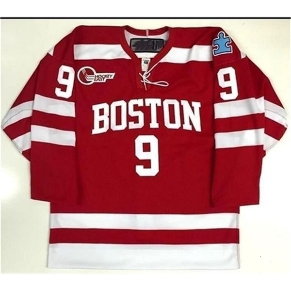 Chen37 C26 Nik1 40Nik1 tage nam Univrsity Hockey Jersey 9 JACK EICHEL BOSTON Broderie cousue Personnalisez n'importe quel numéro et nom Maillots