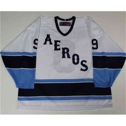 Chen37 C26 NIK1 9 Gordie Howe Houston Eros Hockey Jersey Mens Borduurwerk Stitched Pas elk nummer en naam Jerseys aan