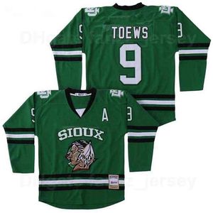 Chen37 C26 Nik1 Película personalizada Colegio de hockey sobre hielo 11 Zach Parise Jersey en blanco Dakota del Norte Fighting Sioux 9 Jonathan Toews Universidad Todo cosido Equipo negro verde