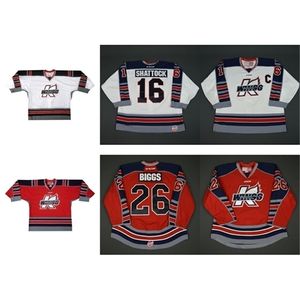 Chen37 C26 Nik1 Hombres Mujeres Niños Personalizar ECHL Kalamazoo Wings 16 Tyler Shattock 26 Tyler Biggs Cosido Camisetas de hockey baratas Goalit Cut raro