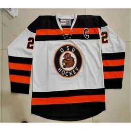 CHEN37 C26 NIK1 Oregon State Beavers Hockey Jersey Borduurwerk Stitched Pas elk nummer en naam truien aan