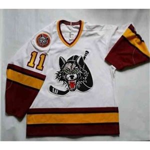 Chen37 C26 Nik1 Vintage #11 Steve Maltais Chicago Wolves Bauer Ice Hockey Jersey Heren genaaid op maat elk nummer en naam