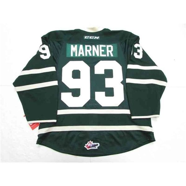 Chen37 C26 Nik1 Vente en gros personnalisé MITCH MARNER LONDON KNIGHTS GREEN OHL CCM HOCKEY JERSEY point ajouter n'importe quel nombre n'importe quel nom Mens Hockey Jersey XS-6XL