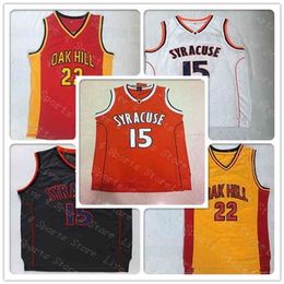 Chen37 Pas Cher Syracuse 15 Carmelo Anthony Jersey Basketball Orange Noir Blanc Cousu NCAA College Anthony S-XXL