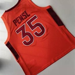 Chen37 Custom Basketball Jersey Men Youth Women Virginia Tech Hokies #35 Cordell Pemsl High School Throwback-maat S-2xl of enige naam en nummertruien