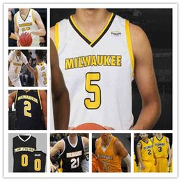 Chen37 Custom Milwaukee UWM College Baloncesto Jerseys DeAndre Gholston Patrick Baldwin Jr. Donovan Newby Josh Thomas Joey St. Pierre Lathon Vin