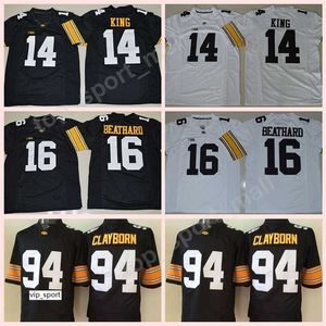 Chen37 Nom personnalisé Iowa Hawkeyes Maillots NCAA College Football Desmond King Jersey CJ Beathard Adrian Clayborn Big Ten University Noir Blanc