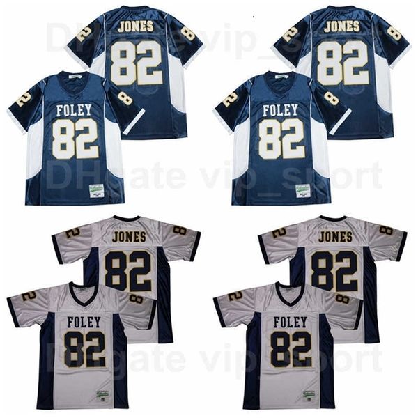 Chen37 Foley Lions High School Football 82 Julio Jones Jersey Hombres Todo cosido Transpirable Deporte Algodón puro Azul marino Blanco Color del equipo Buena calidad