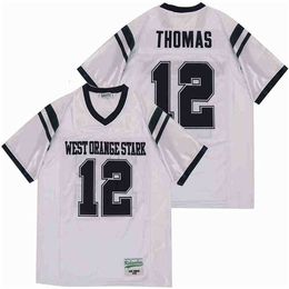 Chen37 Hot High School West Orange-Stark 12 Earl Thomas voetbaljersey Men Team Wit Pure Cotton Embroidery Ademende hoge kwaliteit
