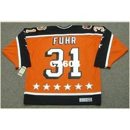 Chen37 Men #31 GRANT FUHR 1984 Campbell "All Star" CCM Vintage RETRO Home Hockey Jersey or custom any name or number retro Jersey
