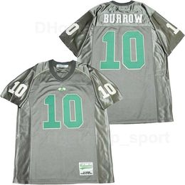 Chen37 Hommes Lycée Athènes 10 Joe Burrow Football Jersey Team Couleur Gris Respirant Tout Cousu Sport Pur Coton Bonne Qualité