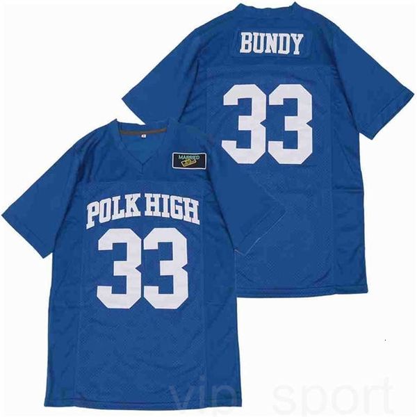 Chen37 Hommes Film 33 Al Bundy Polk High Football Jersey Vente Équipe Couleur Bleu Respirant Pur Coton Broderie Et Couture Haute Qualité