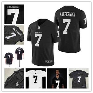 Chen37 heren gestikt 7 Colin Kaepernick Imwithkap Jersey I M With Kap Movie voetbalshirts Zwart Wit Red High Quality Mix Order Size S-XXXL