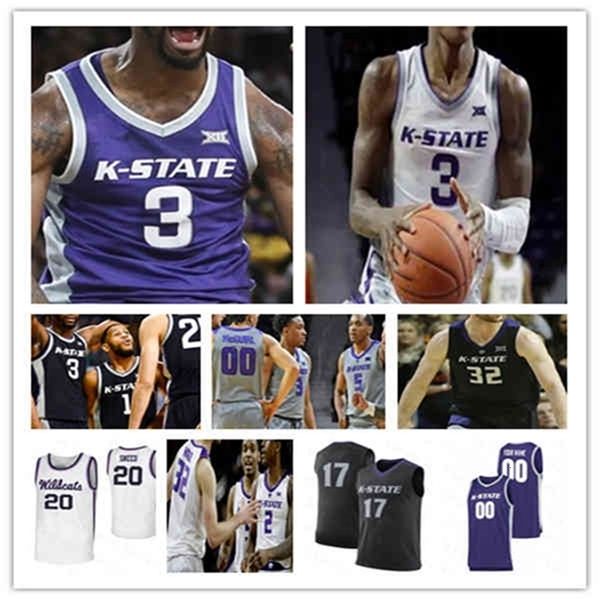 Chen37 Ncaa Baloncesto Kansas K-State Wildcats Jersey Nijel Pack Mark Smith Markquis Nowell Mike McGuirl Ismael Massoud Selton Miguel Kaosi Ezeagu