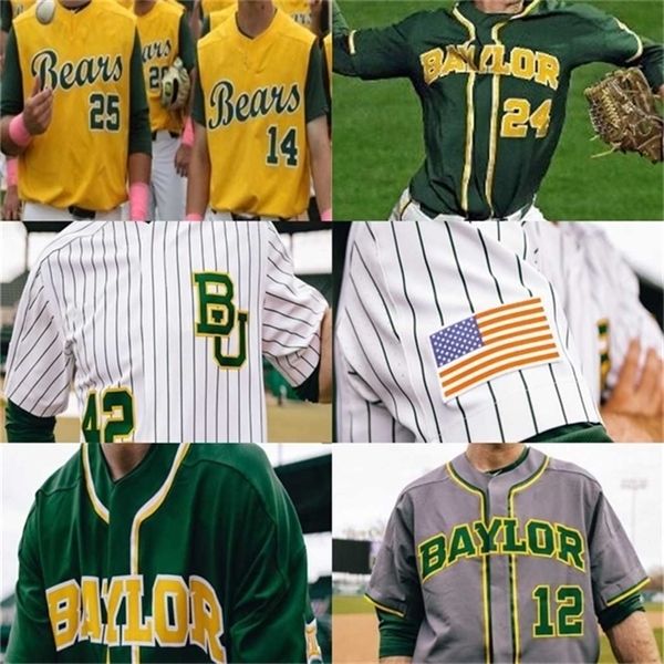 Chen37 NCAA Baylor Bears Baseball Jersey cousu 21 Richard Cunningham 2 Nick Loftin Josh Bissonette 1 Cole Haring Chase Wehsener femmes hommes jeunes