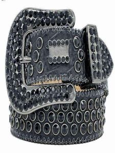 Cheng Bai Designer Belt for Men Women Rhingestone avec des strass de diamant brillantes multiples 36084412 multicolores