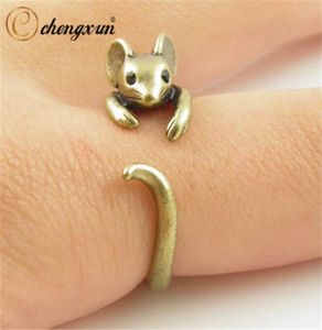 Chengxun Boho Chic Vintage en laiton jointure réglable souris Animal Wrap bague de mariage dames bijoux de mode Q07082988358