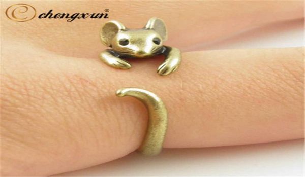 Chengxun Boho Chic Vintage en laiton jointure réglable souris Animal Wrap bague de mariage dames bijoux de mode Q07089513779