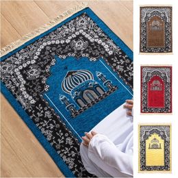 Chenille Moslim Islamitisch Gebed Rug 70*110cm Worship Deken Kneel Poly Mat Tassel Eid Portable Travel Gebed Ramadan Geschenk 240418
