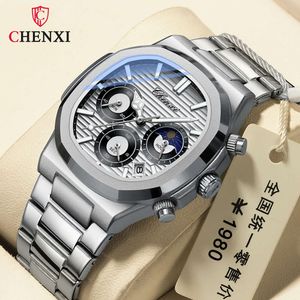 CHENXI 922 nouvelles montres pour hommes bracelet en acier inoxydable étanche Sport Quartz chronographe montres militaires Reloj Hombre