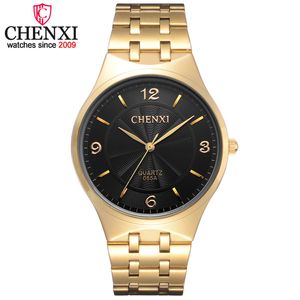 Chenxi Merk Mode Klassieke Hot Golden Heren Quartz Horloges Rvs Horloge Mannelijke Casual Luxuriou Gift Clocks Man Polshorloge Q0524