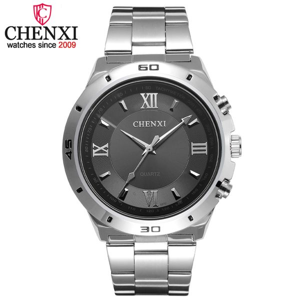 Marca Chenxi, reloj de cuarzo creativo a la moda para hombre, innovación, números romanos, esfera, reloj de pulsera para hombre, correa de acero de precisión, relojes para hombre Q0524