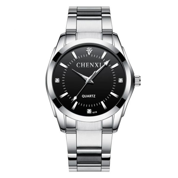 CHENXI Couple montres de luxe en acier inoxydable Ultra-mince étanche montres à Quartz hommes minimaliste décontracté pour les femmes chaudes