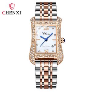 Chenxi Dawn Diamond Square Dames horloge kalender waterdichte kwarts fangsheng klok