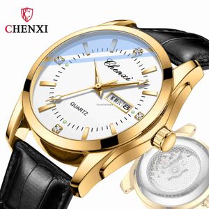 CHENXI / DAWN DOUBLE CALENDRIE CAUTAGE CONTRAITEMENT CONTRÔLE SCANNAGE SECONDE MENS MONTRE MODE BERSATION DIAMOND Set Night Glow Belt Quartz